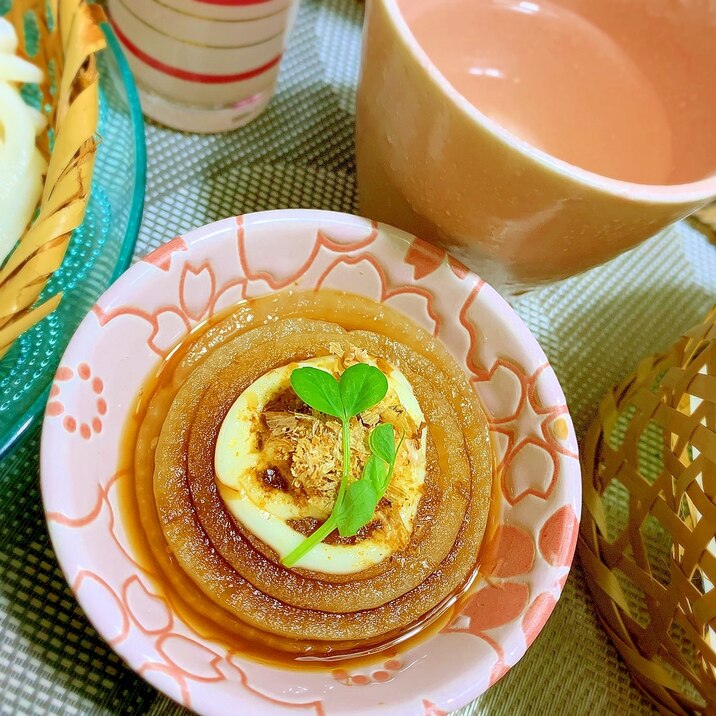 新玉ねぎの切り株煮